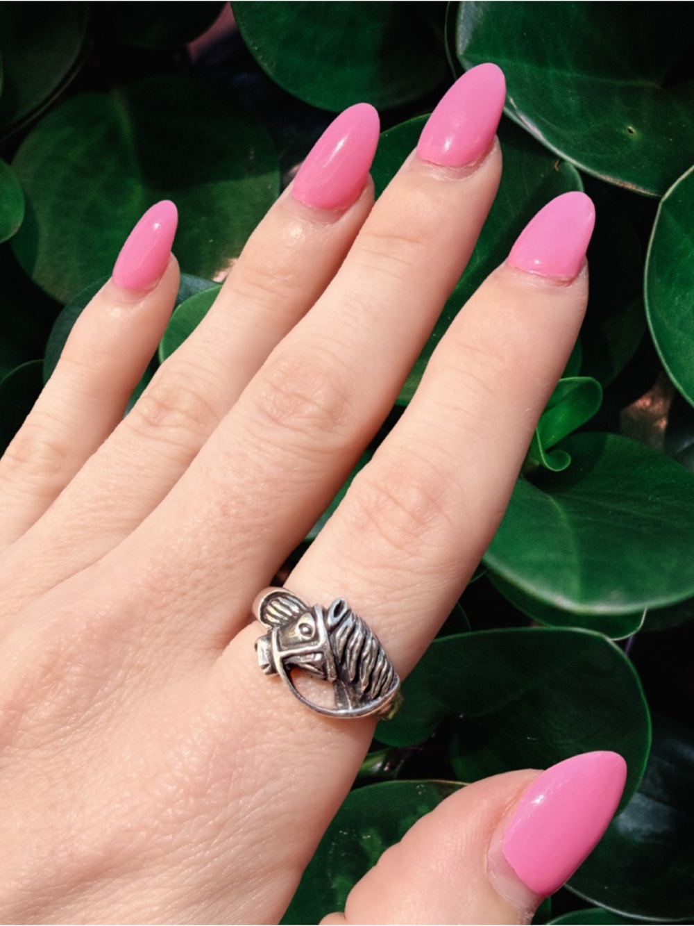 Sterling Silver Western Horse Ring | Equestrian Style | Size 7.5 | 925 Signed